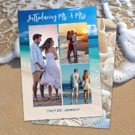 Tropisch strand drie foto's geheim huwelijk aankon kaart