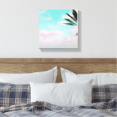 Tropisch strand, dromen, Uitzicht in de oceaan, pa Canvas Afdruk (Insitu (Slaapkamer))