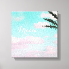 Tropisch strand, dromen, Uitzicht in de oceaan, pa Canvas Afdruk