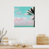 Tropisch strand, dromen, Uitzicht in de oceaan, wo Poster (Keuken)