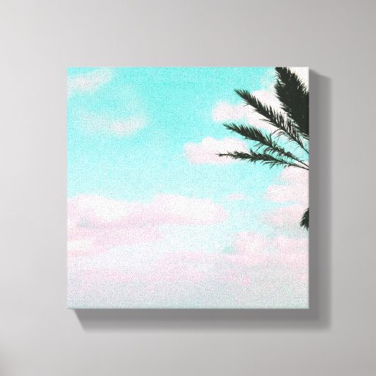 Tropisch strand, dromenzee-Uitzicht, palm Canvas Afdruk (Voorkant)