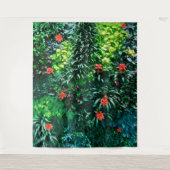 Tropisch strand eiland bloemenaffiche | Muur Wandkleed (Voorkant)