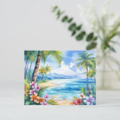 Tropisch strand eiland uitje briefkaart (Staand voorkant)