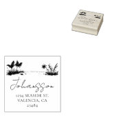 Tropisch strand Elegant retouradres Rubberstempel (Gestempeld)
