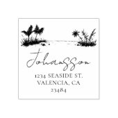 Tropisch strand Elegant retouradres Rubberstempel (Afrduk)