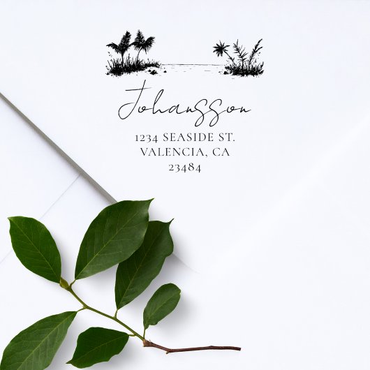 Tropisch strand Elegant retouradres Rubberstempel