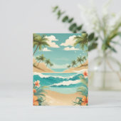 Tropisch strand- en oceaanlandschap briefkaart (Staand voorkant)