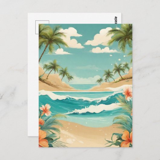 Tropisch strand- en oceaanlandschap briefkaart (Voorkant / Achterkant)
