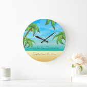 Tropisch strand en palmbomen bruiloft Memento Grote Klok (Huis)