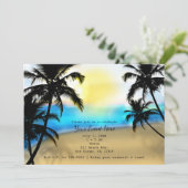Tropisch strand- en palmbomen feestuitnodigingen kaart (Staand voorkant)