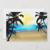 Tropisch strand- en palmbomen feestuitnodigingen kaart (Achterkant)