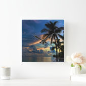 Tropisch strand en palmbomen wandklok (Huis)