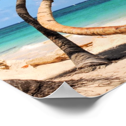 Tropisch strand en palmboom poster (Hoek)