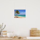 Tropisch strand en palmboom poster (Keuken)