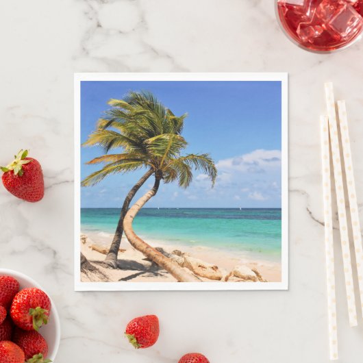 Tropisch strand en palmboom servet (Insitu)