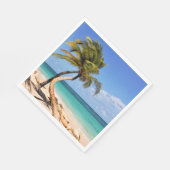 Tropisch strand en palmboom servet (Hoek)