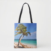 Tropisch strand en palmboom tote bag (Voorkant)