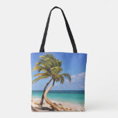 Tropisch strand en palmboom tote bag (Achterkant)