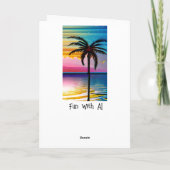 Tropisch strand en Sunset Blank Kaart (Achterkant)