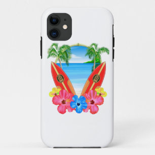 Tropisch strand en surfplanken Case-Mate iPhone case