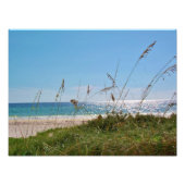 Tropisch strand en Zee haver Foto Afdruk (Voorkant)