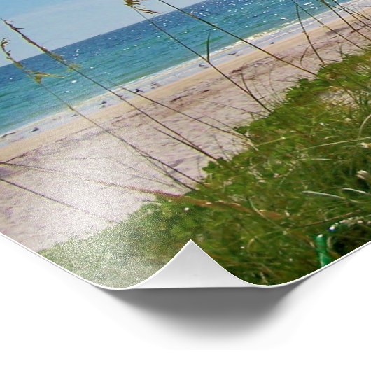 Tropisch strand en Zee haver Foto Afdruk (Hoek)