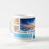 Tropisch strand en zonneschijn fotocollage koffiemok (Voorkant links)