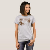 Tropisch strand Etching in Brown T-Shirt (Voorkant volledig)