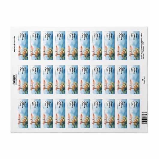 Tropisch strand etiket (Full Sheet)