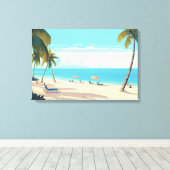 Tropisch strand Exotische Bestemming Vakantie Canvas Afdruk (Insitu (Houten vloer))
