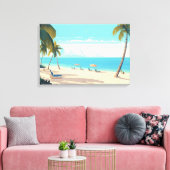 Tropisch strand Exotische Bestemming Vakantie Canvas Afdruk (Insitu (Woonkamer))