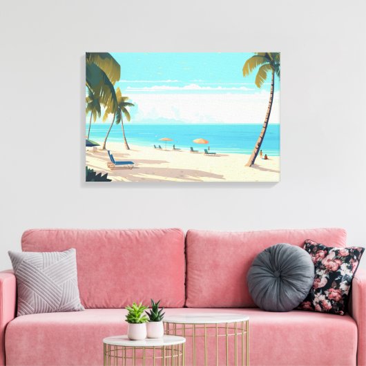 Tropisch strand Exotische Bestemming Vakantie Canvas Afdruk (Insitu (Woonkamer))