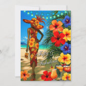 Tropisch strand fantastische 50 verjaardag Hibiscu Kaart (Voorkant)