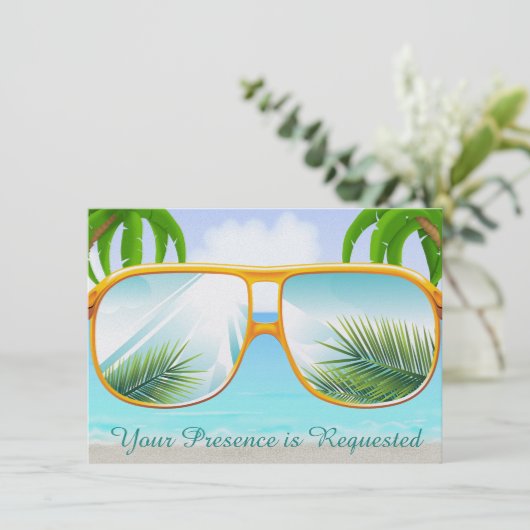 Tropisch, Strand, Feest Kaart (Staand voorkant)