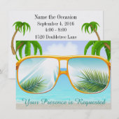 Tropisch, Strand, Feest Kaart (Voorkant / Achterkant)