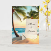 Tropisch Strand Felicitaties Kaart (Gele Bloem)