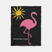 Tropisch strand Flamingo Fleece Deken (Voorkant)