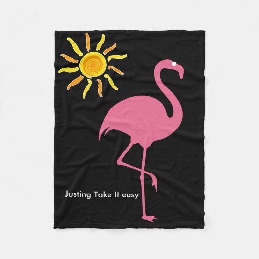 Tropisch strand Flamingo Fleece Deken (Voorkant)