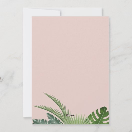 Tropisch strand Flamingo Kerstmis Feestdagenkaart (Achterkant)