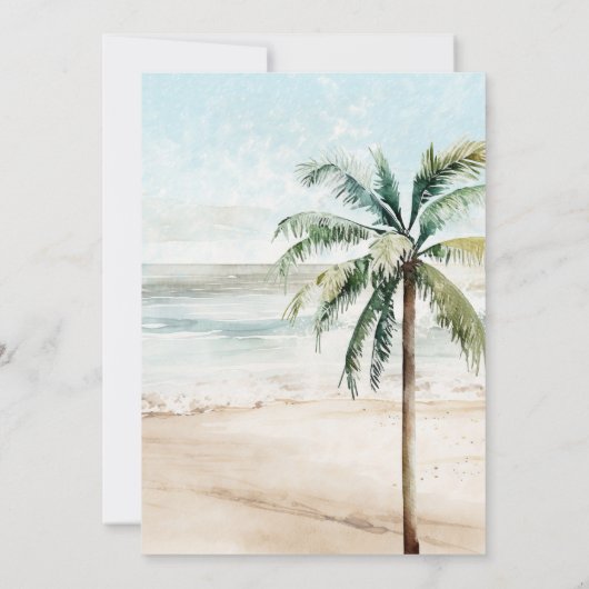 Tropisch strand flamingo sweet 16 uitnodiging (Achterkant)