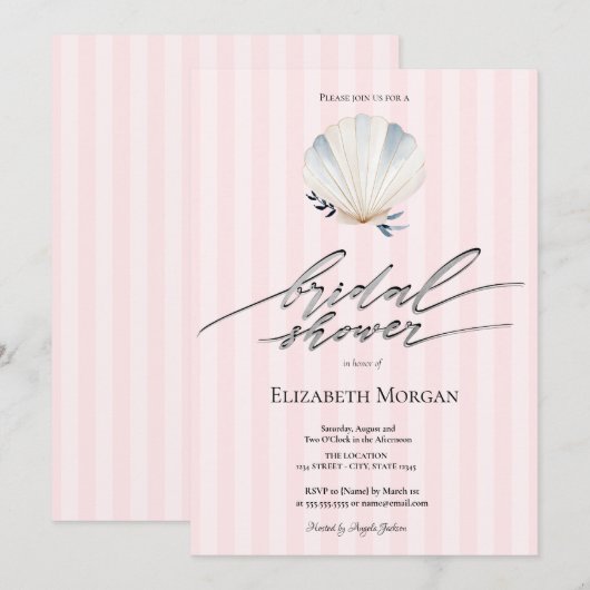 Tropisch strand Floral Arbor Bridal Kaart (Voorkant / Achterkant)