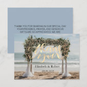 Tropisch strand Floral Arbor Dank u kaart (Voorkant / Achterkant)