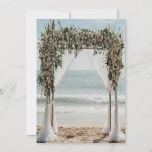 Tropisch strand Floral Arbor Kaart (Achterkant)