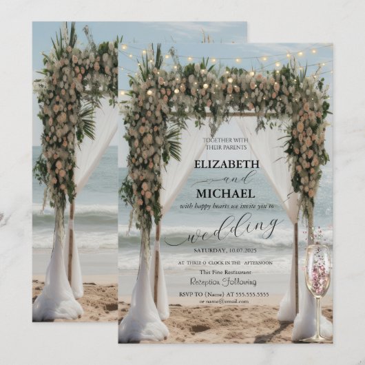 Tropisch strand Floral Arbor Kaart (Voorkant / Achterkant)