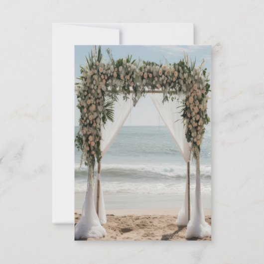Tropisch strand Floral Arbor repetitie diner Kaart (Achterkant)