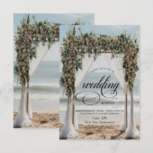 Tropisch strand Floral Arbor repetitie diner Kaart (Voorkant / Achterkant)