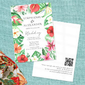 Tropisch strand Floral QR Code Weddenschap Kaart