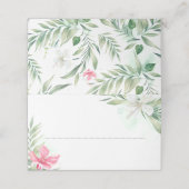 Tropisch strand Flowers Destination Wedding Plaatskaartje (Buitenkant ongevouwen)