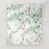 Tropisch strand Flowers Destination Wedding Plaatskaartje (Binnenkant ongevouwen)