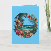 Tropisch strand Flowers Floral Island Paradise Lif Kaart (Voorkant)